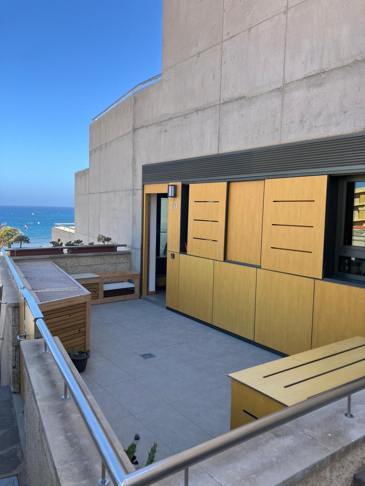 Terrace of the Medano apartment with sea view