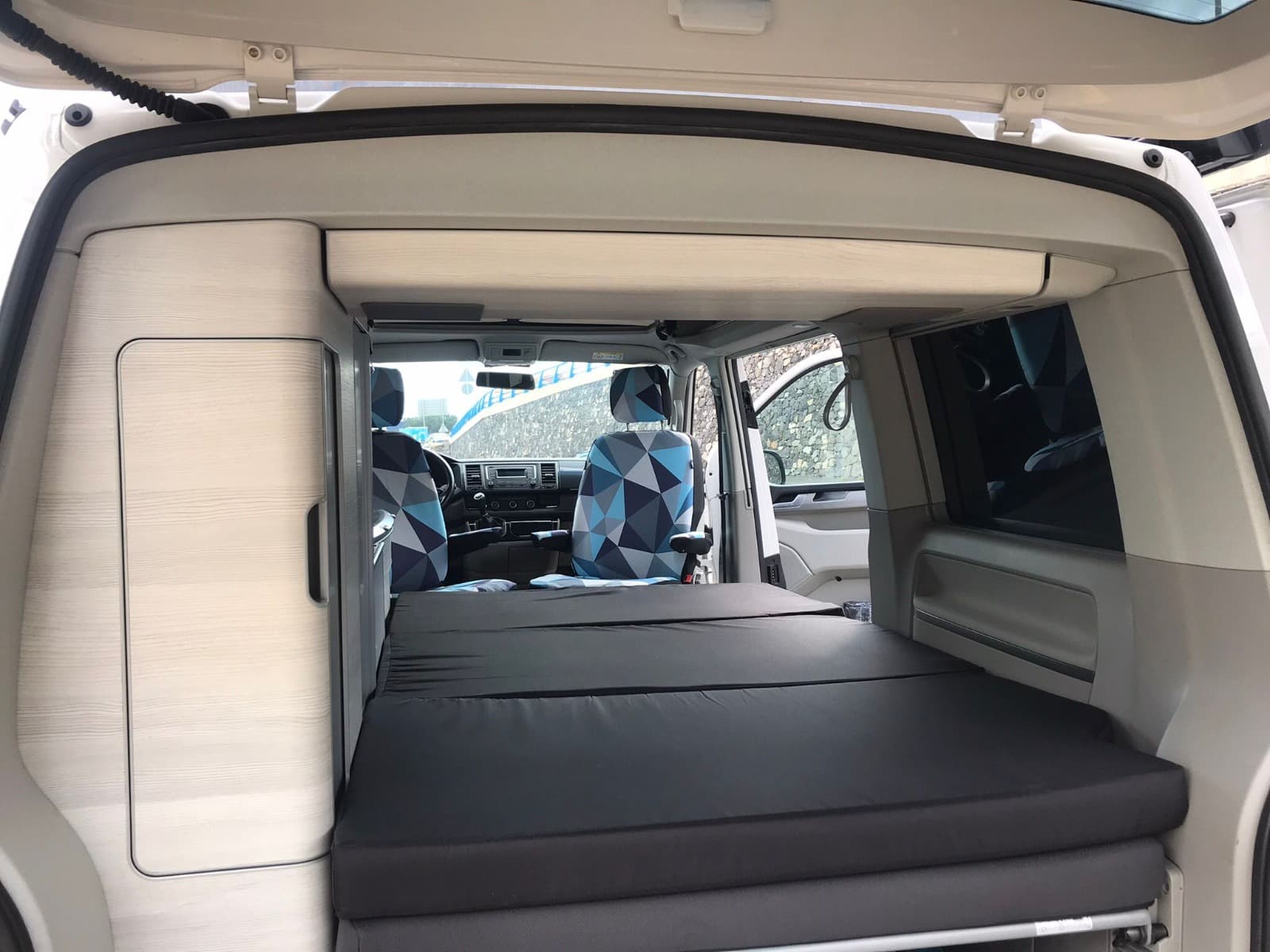 Camper van sleeping area